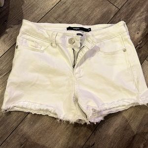 White jean shorts